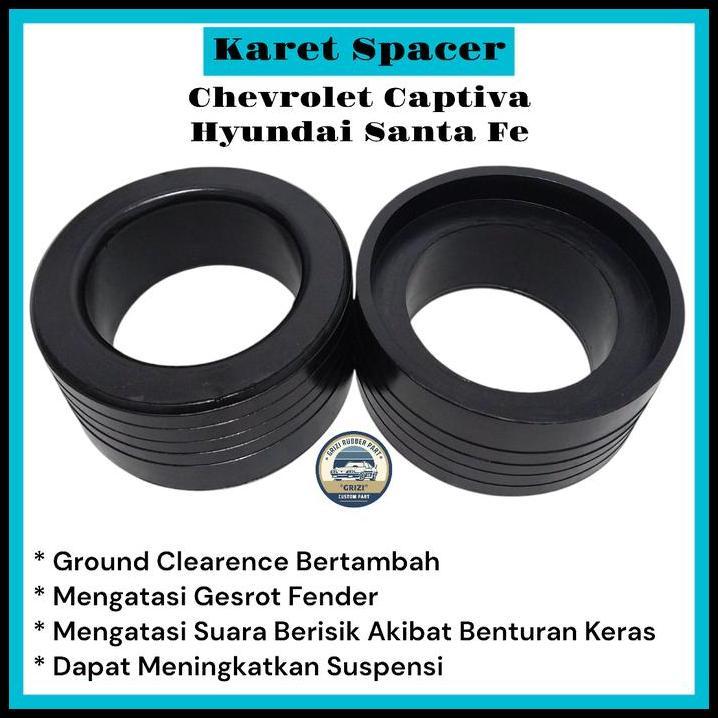 GRATIS ONGKIR KARET SPACER TATAKAN PER KEONG BELAKANG CHEVROLET CAPTIVA HYUNDAI SANTA FE TEBAL 5CM 1