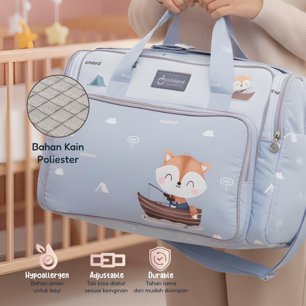 BACOPERSPACE TAS BAYI OMILAND TAS MULTIFUNGSI TAS SELEMPANG DIAPER BAG BESAR MEDIUM KECIL BANYAK KAN
