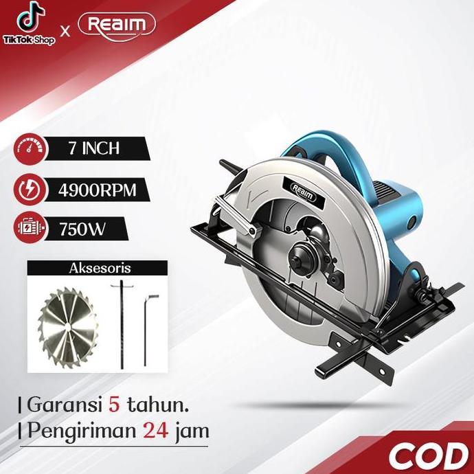 Grosir Reaim Gergaji Circular Saw 1400W Mesin Gergaji Circular Mesin Potong Kayu Circular Saw Listri