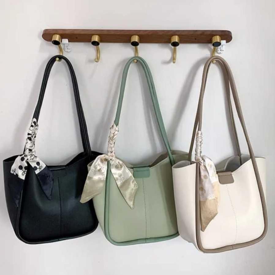 Tas Totebag Wanita (Free Syal) - Tas Bahu Wanita Kuliah Kerja Liburan - Tas Korea - Tas Wanita Korea