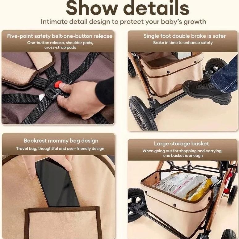 NOREVASHOP MMFLIGHT STROLLER BAYI LIPAT TRAVELLING KERETA DORONG BAYI STROLLER BABY NEWBORN 0-3 TAHU