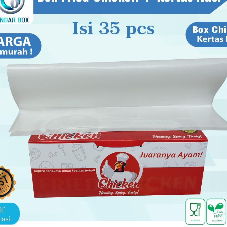 Box Fried Chicken + Kertas Ivory Nasi Kotak Ayam Lunc Box Paper Box Kfc Dus Nasi