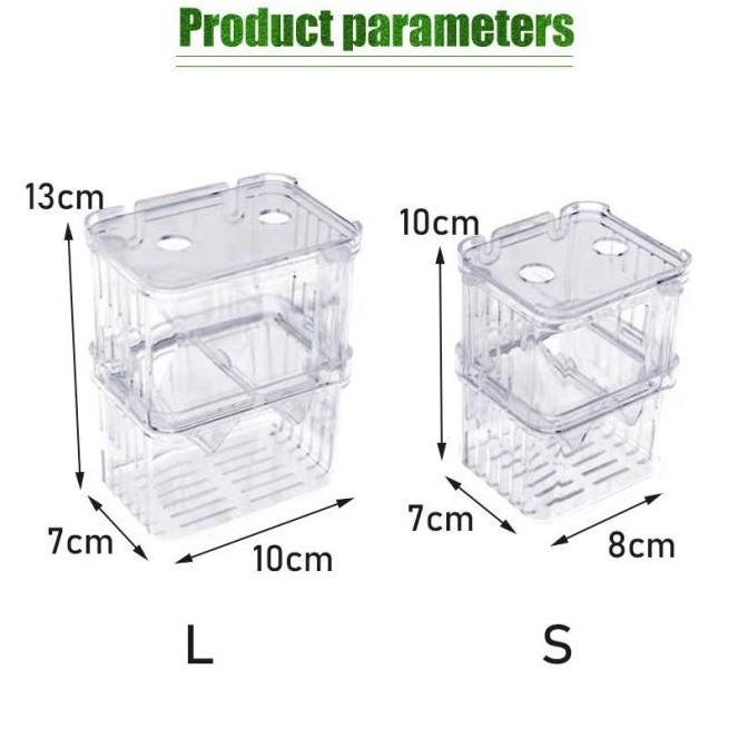 YUZABA Box Karantina Ikan Besar Kecil Akrilik Box Aklamasi Aquarium Breeding Box Ikan Cupang Guppy