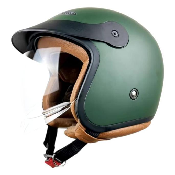 Helm Alv Nemo Hijau Army Dop Magnum  Helm Bogo Helm Retro Pria Wanita Terbaru