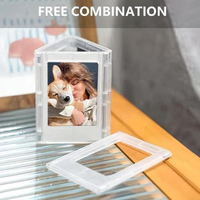 YUZABA Acrylic Magnet Album Polaroid Magnetik Bingkai Foto Kreatif DIY Magnetik Bingkai Foto Kosong 