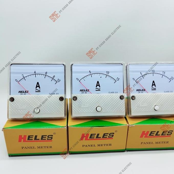 Ampere Amper Meter Panel Heles CR65 Analog 10A 15A 20A 30A 50A