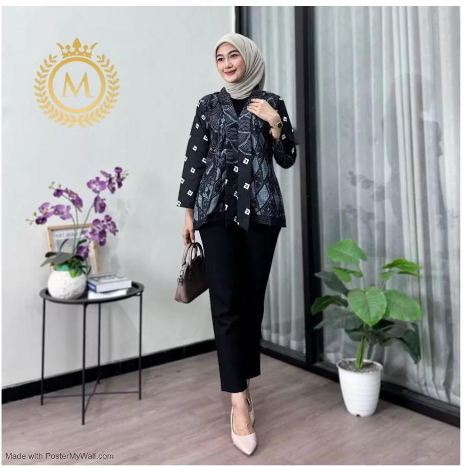 Blus Batik Wanita Modern / Kebaya Batik Kantor M L Xl Xxl / Baju Batik Wanita Modern / Blus Batik Wa