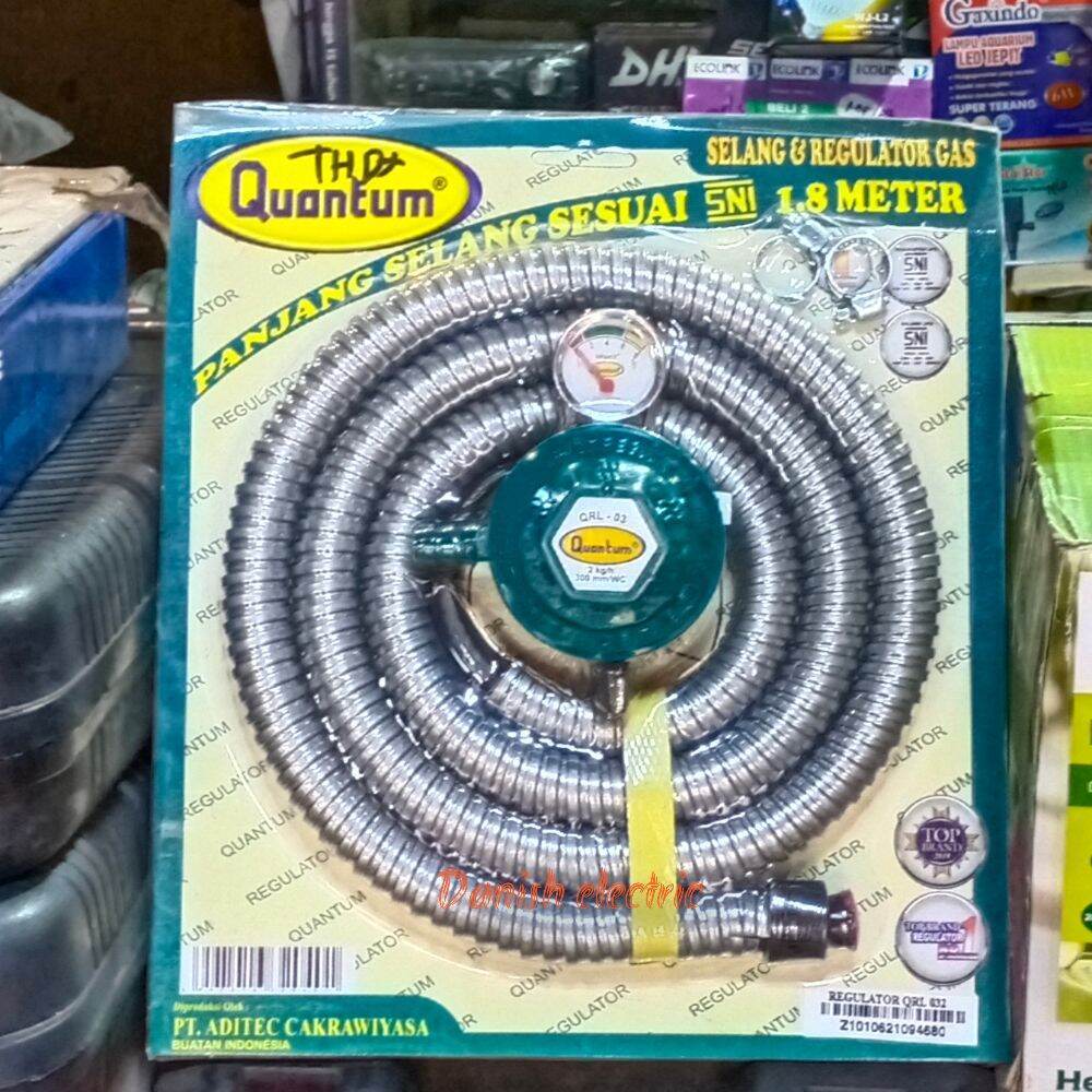 Selang Paket Regulator Plus Ampere Merk Quantum,Regulator Kompor Gas Plus Meter Dan No Meter