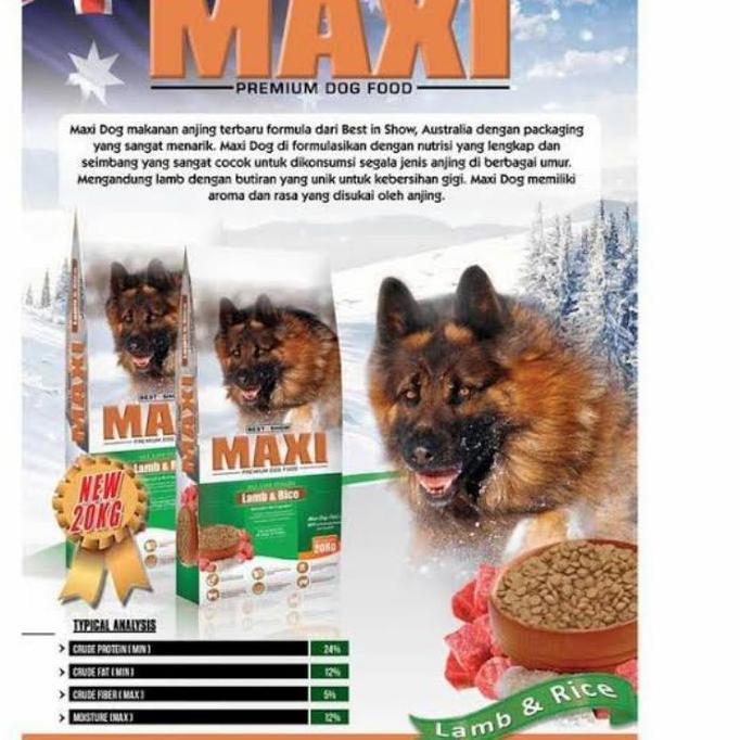GOJEK MAKANAN ANJING MAXI DOG LAMB & RICE 20 KG - PREMIUM DOG FOOD