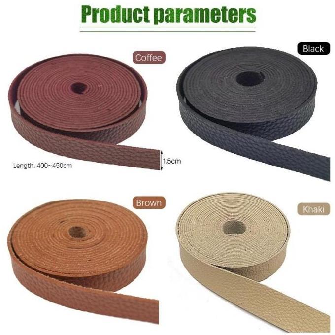 POIRENS 1 Roll Tali Tas Kulit Sintetis Hitam Coklat Leather Sling Bag Strap Lebar 1.5 cm