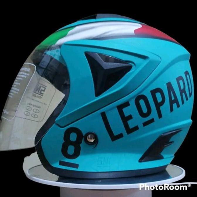 HELM JP 13 LEOPARD (HITAM) TOSCA DOFF / RX Helmet  Dewasa Mirip GM FIGHTER Pria Wanita Half Face Pak