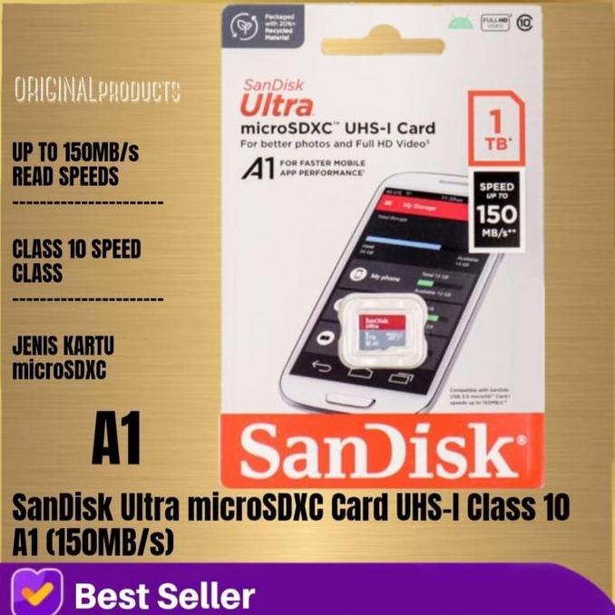 NEW MICRO SD SANDISK 1TB 1 TB ULTRA 150 MB/S MEMORI SDXC CARD A1 UHS-1 HP ORI
