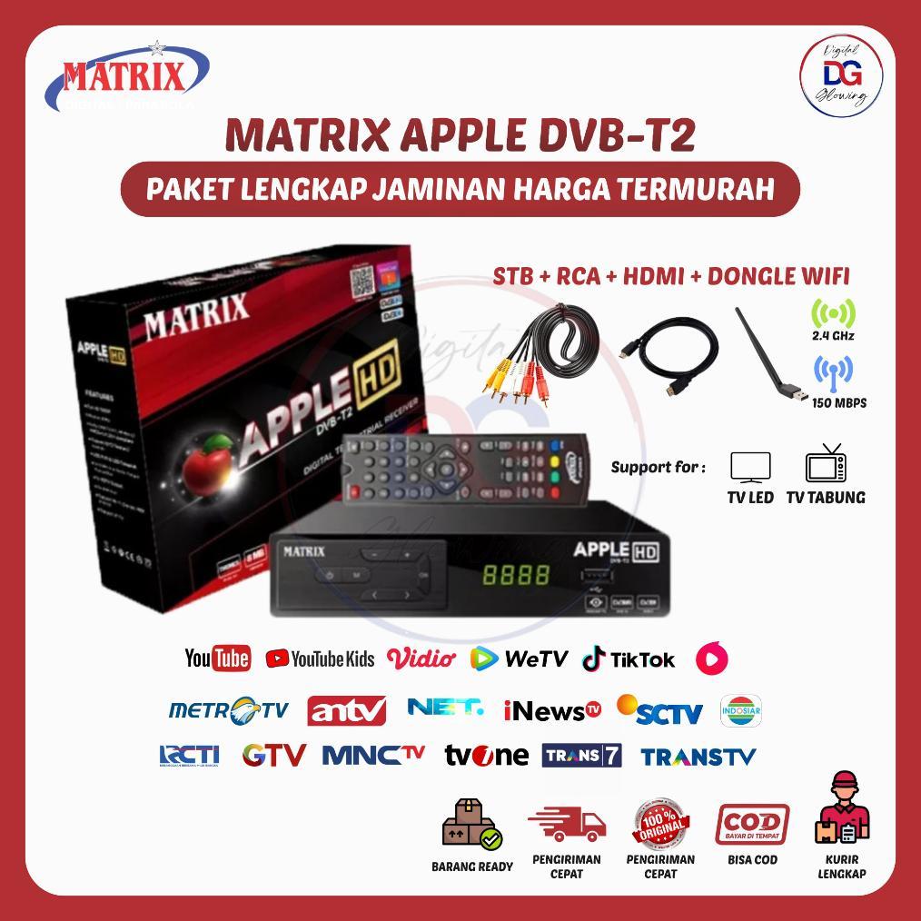 HANNABIMART MATRIX APPLE MERAH/SILVER/KUNING SUPER HD - STB TV DIGITAL YOUTUBE,MEECAST,APPLE CAST,IP
