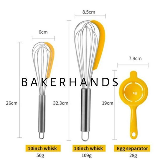 Whisker Spatula set + free egg separator/ whisk set stainless AS