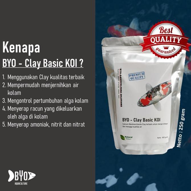Pescare- Clay Koi - Penjernih Kolam Koi / Clay Basic Koi (Murni Clay) 250 Gr