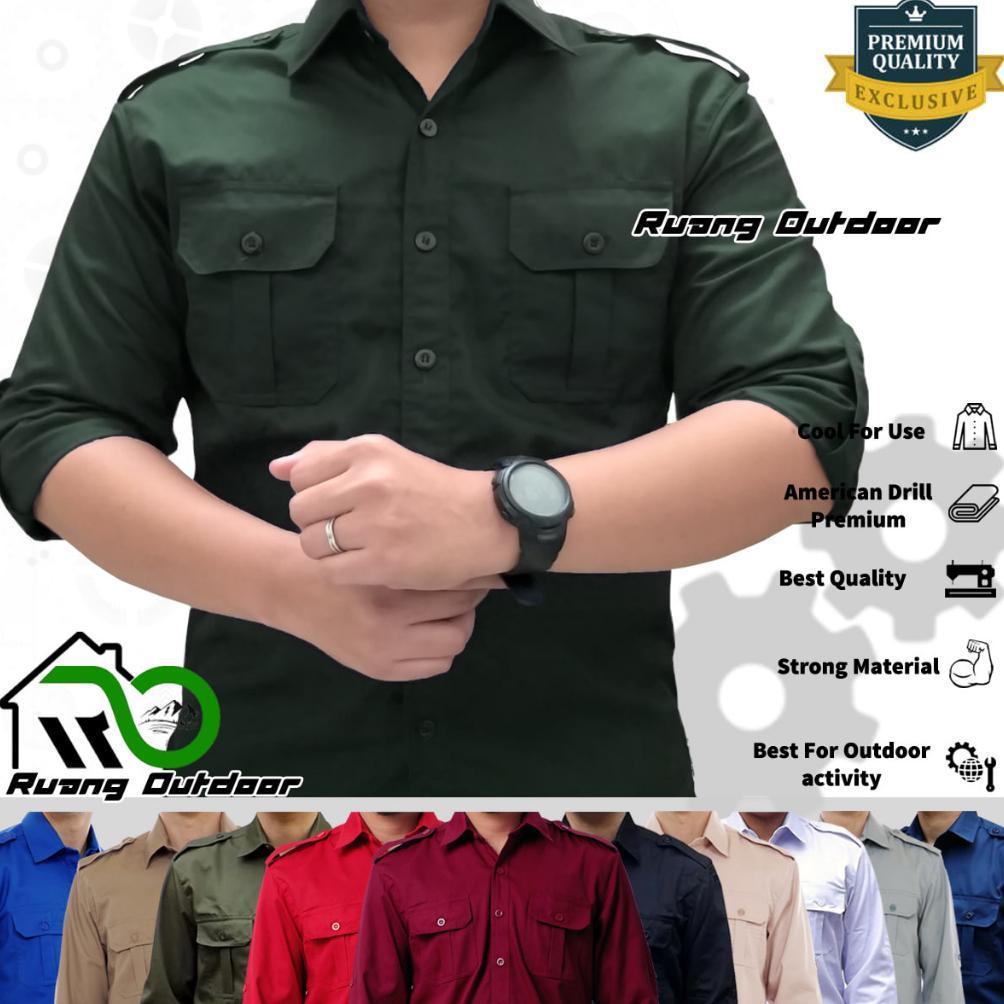 Promo Jumbo 3Xl 4Xl Xxxl Xxxxl Baju Kemeja Pdh Pdl Lengan Panjang - Pakaian Atasan Seragam Pria Wani