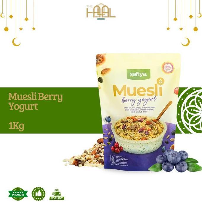 tebagidas11 - muesli berry yogurt safiya 1kg | sereal oat muesli food oatmeal halal dan bpom
