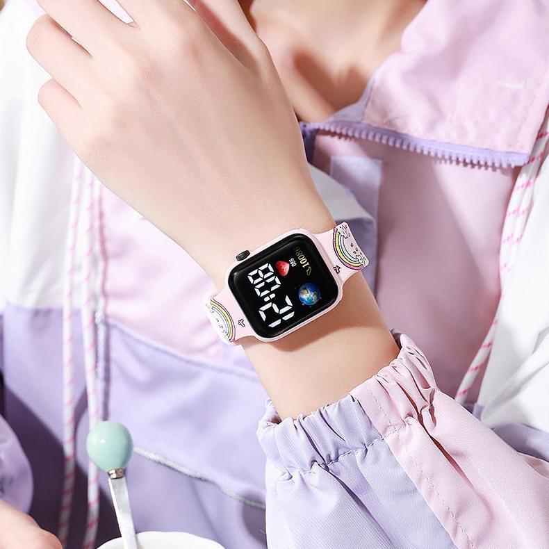 FAST DELIVERY Jam Tangan Anak LED Kotak Karakter Lucu Anti Air