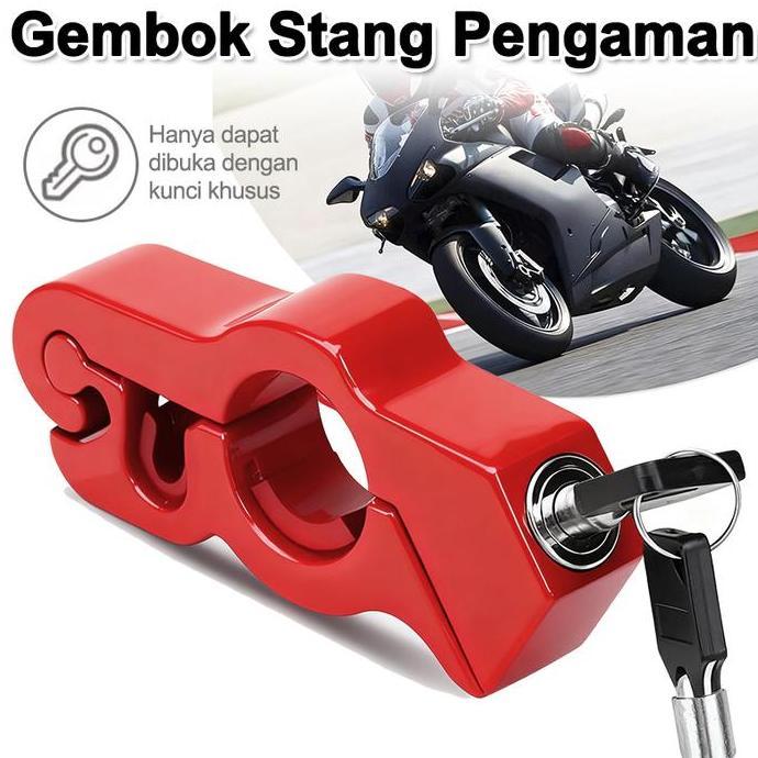 QIFARAHAMIN - KUNCI STANG PENGAMAN SEPEDA MOTOR, STANG KOPLING REM ANTI MALING STAINLESS STEEL, KUNC