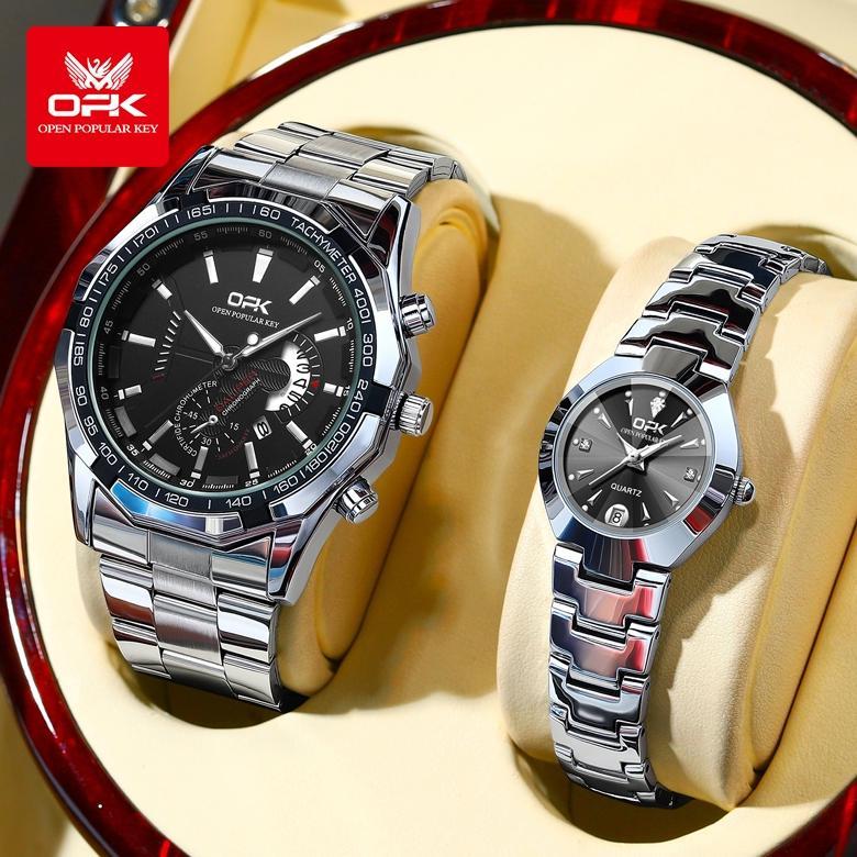 EXCLUSIVE OPK Jam Tangan Couple Anti Air Original Rantai Couple Watch Model 8105 8108