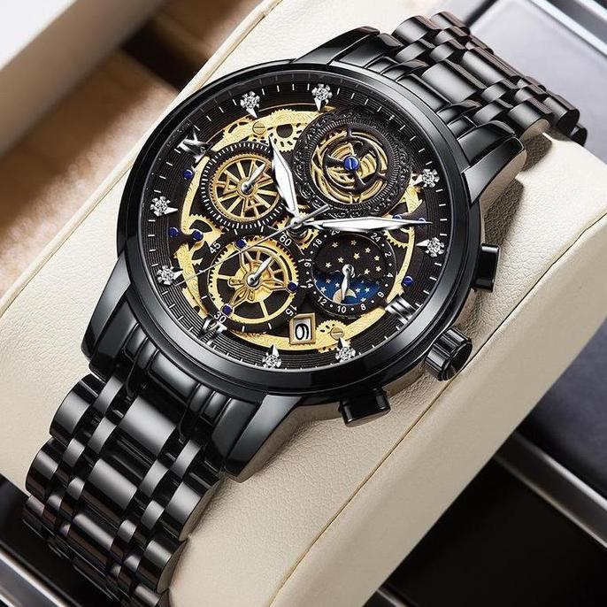 BEST PRICE Jam Tangan Pria LUXURY JP17 Original New  Water Resistance Luxury Mewah Kalender Active A