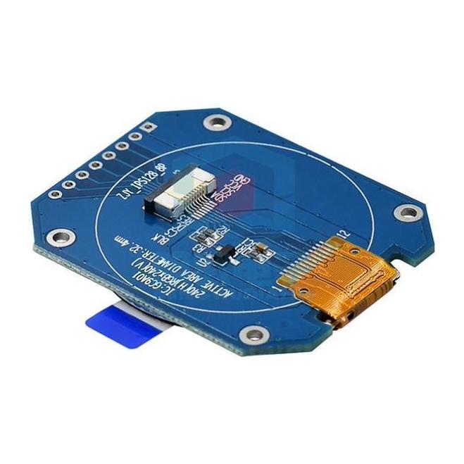 Round Display 1.28 Inch Round LCD Display Module, 240240 Resolution, IPS Panel, SPI Interface, Squar