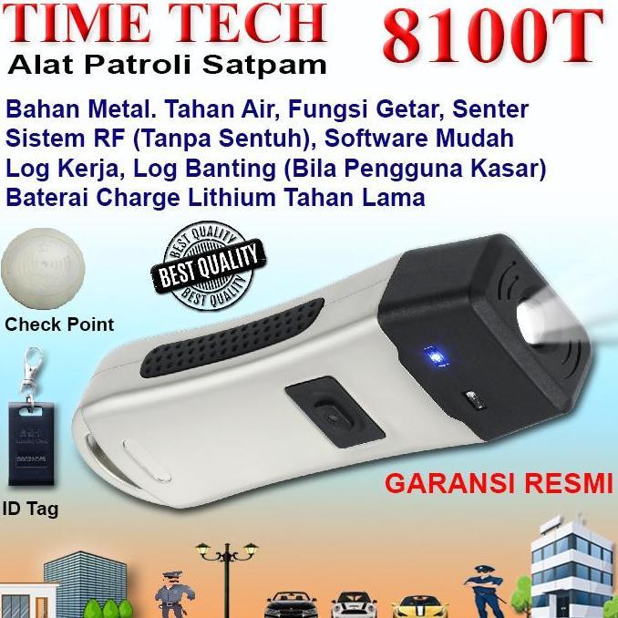 TIME TECH 8100T Alat Patroli Satpam, Metal Tahan Air | Official Store