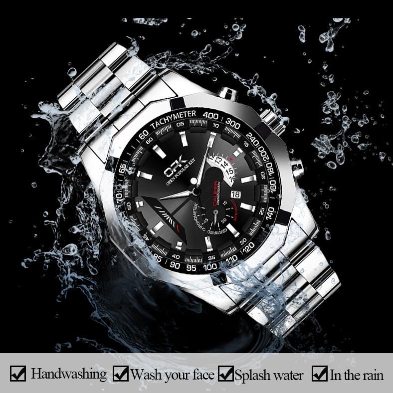 Murah Opk Jam Tangan Pria Anti Air Original Rantai Analog Chain Stainless Tahan Bisnis Kuarsa New Ar