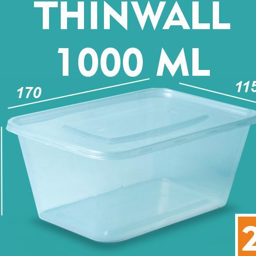 Thinwall 1000 Ml / Food Container Box / Kotak Makan Plastik / Mika Box