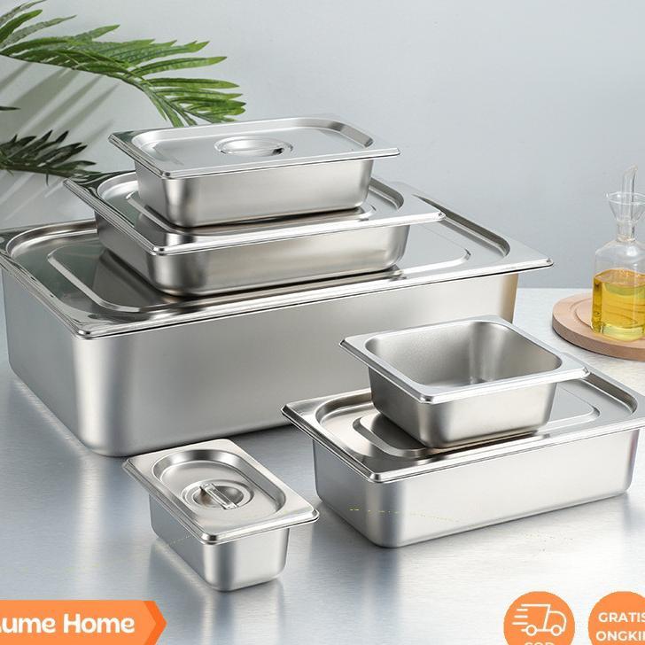 Food Pan Wadah Makanan Stainless Steel / Food Pan Stainless / Food Container Stainless Tanpa Tutup /