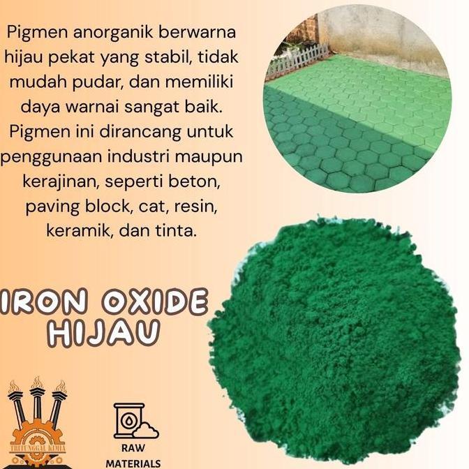 Iron Oxide Green Pigment 1kg / Pigmen Hijau Oksida Besi Premium / Pewarna Resin, Cat, dan Kerajinan 