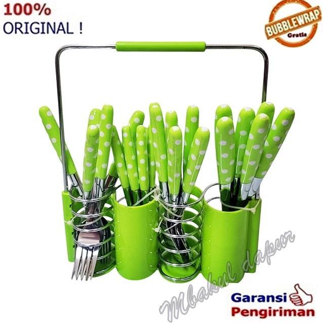 Sendok Set Polkadot Sendok Garpu Set Sendok Stainless Set Sendok Makan Plus Rak Weston Wss 01