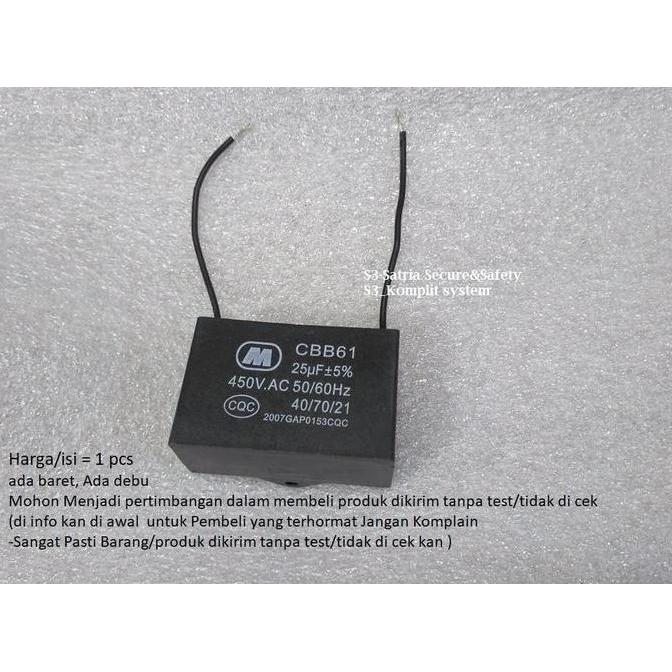 M Kapasitor 25uf 450v kotak cbb 25 uf 450vac Capasitor 450v.ac kuping