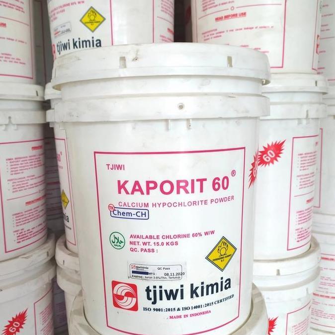 Kaporit tjiwi 60% / Kaporit bubuk 60% 15 Kg / Kaporit 60% / Kaporit