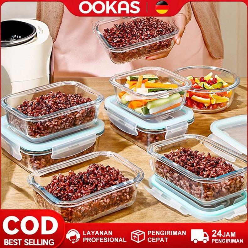 Ookas Tempat Makan Kaca Kotak Makan Siang Kaca Kotak Makan Kaca Lunch Box Kaca Kotak
