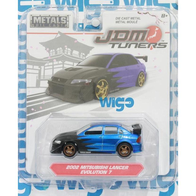 Diecast Jada Toys JDM Tuners 2002 Mitsubishi Lancer Evolution 7 biru