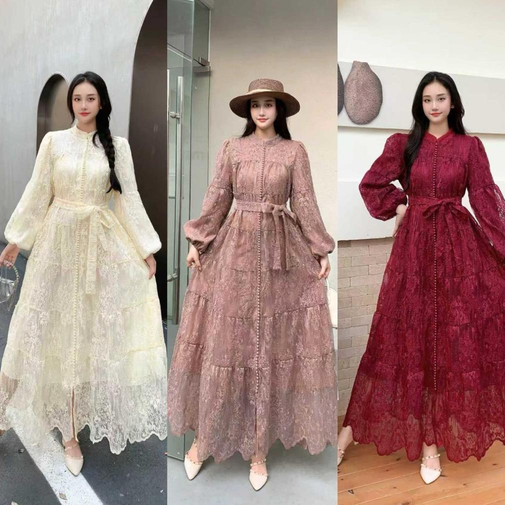 Exclusive Gamis Kancing Seribu Bordir, Gamis Kev, Gamis Bangkok, Gamis Putih, White Maxi, Dress Katu