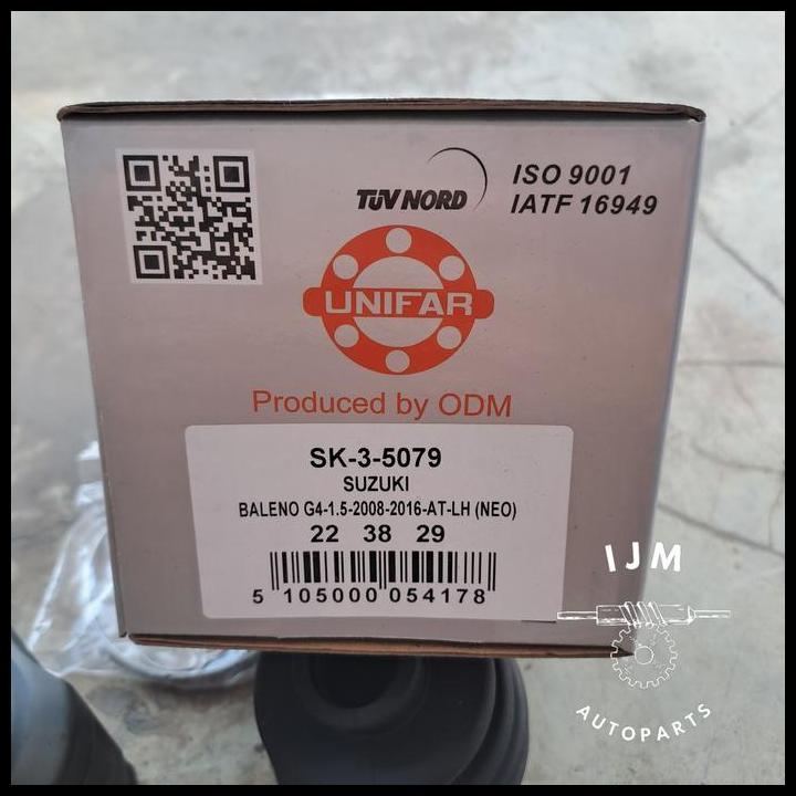 TERBARU CV JOINT AS RODA DALAM KIRI SUZUKI SX4 & NEO BALENO 2008 - 2014 MATIC UNIFAR 