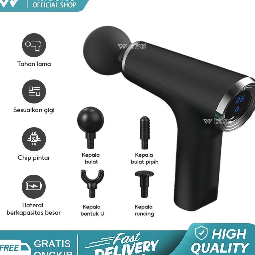 Winland Massage Gun Alat Pijat 4 In 1  Alat Fitnes/Mainan Dewasa Pria Dan Wanita