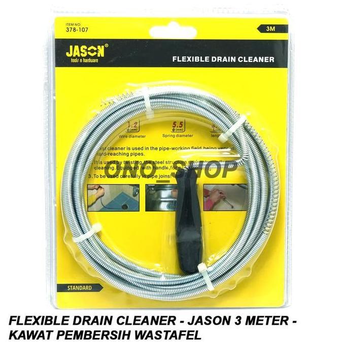 Flexible Drain Cleaner - Jason 3 Meter - Kawat Pembersih Wastafel