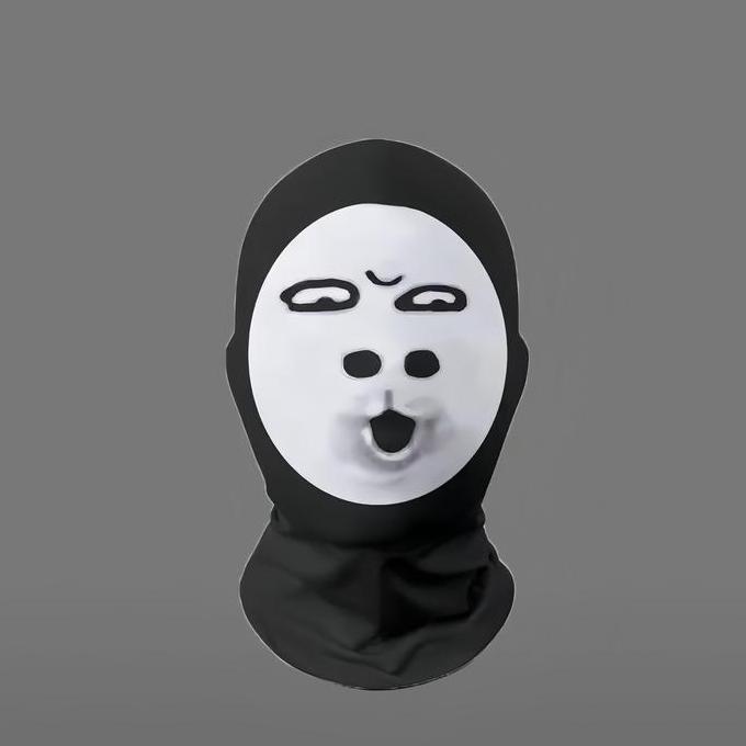 Topeng Lucu Wajah Ekspresi Abstrak Motif Meme 3D Mainan Motor Kotak Asli Kreatif untuk Masker Motor