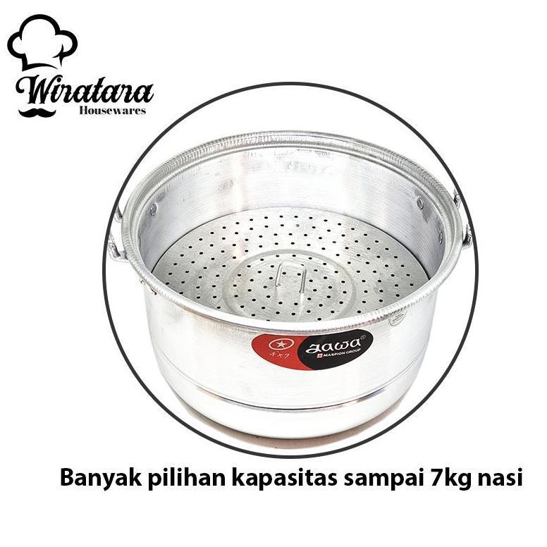NEW DEALS Maspion Dandang Nasi + Kukus Kualitas Premium | Panci Kukusan Aluminium | Steamer Pengukus