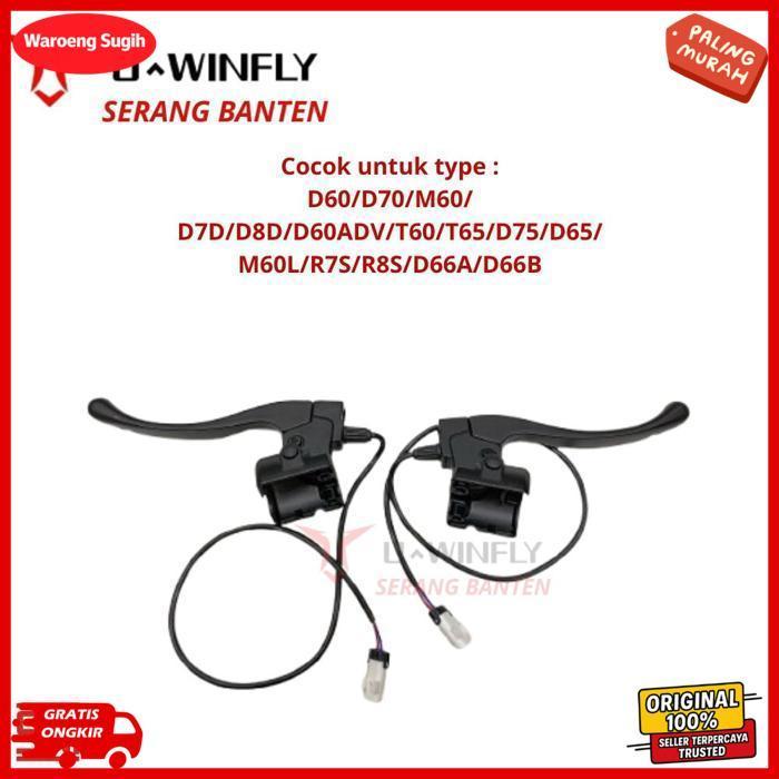 Uwinfly Handle Rem Handel Rem Sepeda Listrik Original D60/D70/M60/ D7D/D8D/D60Adv/T60/T65/D75/D65/M6