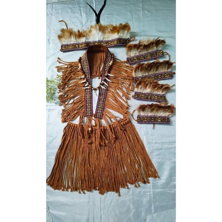 Free Ongkir Baju Adat Papua Anak Laki-Laki Tk Katun Aksesoris