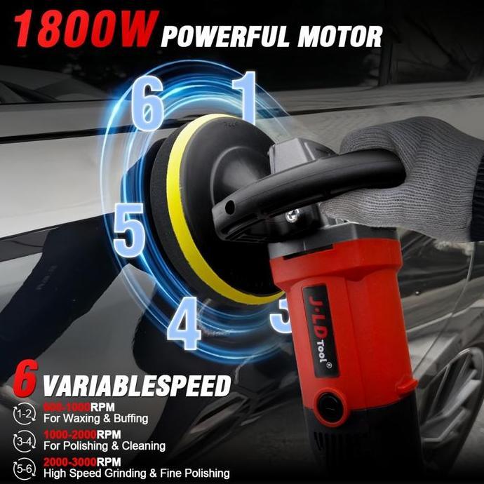 Jld Mesin Poles 7" Angle Polisher Mesin Poles Tangan Polisher Mobil Motor 6 Various Speed Heavy Duty