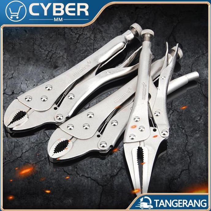 DEFAECO 9.5 Inch Tang Buaya Besar Tipe C Tang Buaya Lurus / Locking Plier