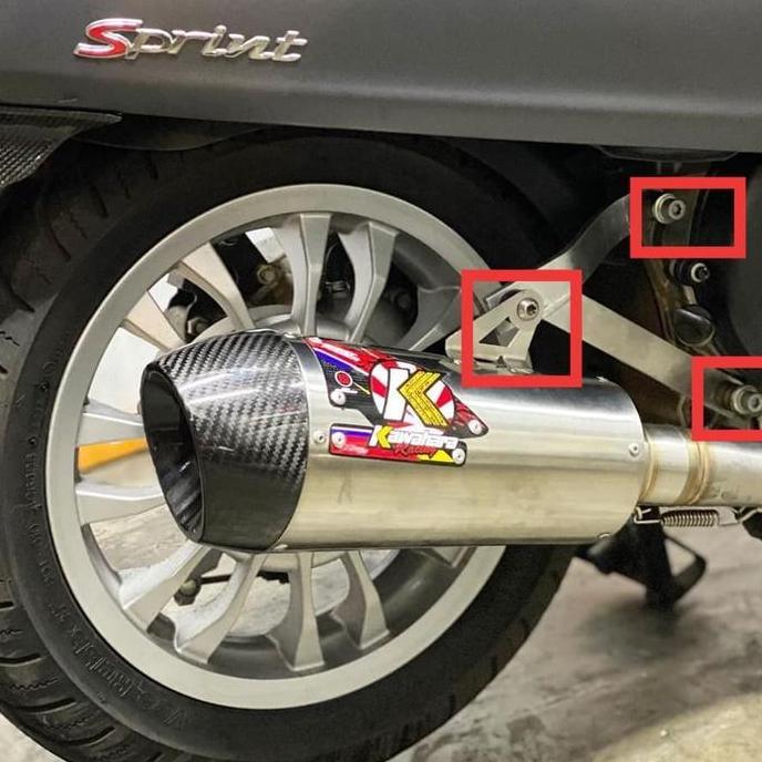 baut PROBOLT warna SILVER untuk BREKET KNALPOT RACING vespa modern