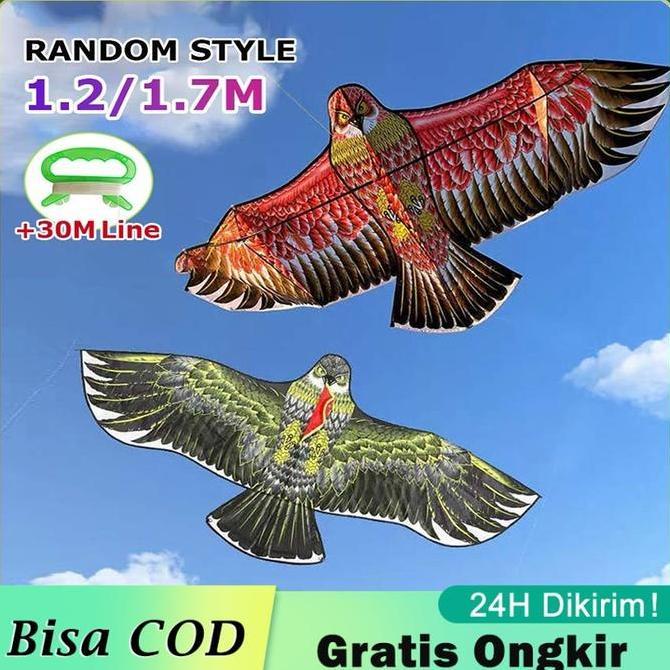 EXQWISITE 1.2/1.7 M LAYANGAN ELANG Jumbo mainan layang layang Anak ke layangan layanglayang naga Lay