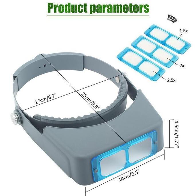 ESPRIZO Kacamata Pembesar Lup Loupe Optivisor / Kaca Mata Servis / Lampu Reparasi / Eyelash Extensio