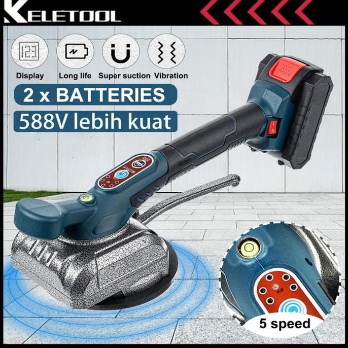 ATHHINE Keramik  Lantai Mesin Kop Getar Hisap Otomatis Cordless Baterai Pasang Keramik Granit Kaca  